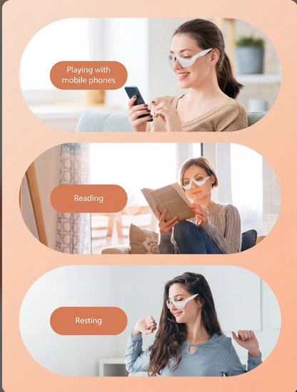 Red Eye Massager Under-Eye Glasses Massager Relieves Eye Fatigue Eyes Massage Glasses Eye Fatigue Relief Massager